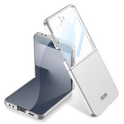 GKK Műanyag tok üveggel a Samsung Galaxy Z Flip7 5G külső kijelzőjéhez, ezüst
