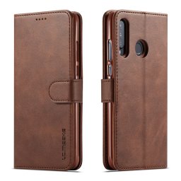 IMEEKE Pénztárca tok Huawei P30 Lite készülékhez, sötétbarna