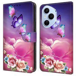 ART Pénztárca tok Honor 400 Pro 5G BUTTERFLY FLOWER telefonhoz