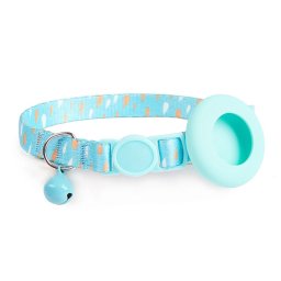 PROTEMIO JINGLY PAW Nyakörv csengővel és tokkal Apple AirTag BLUE készülékhez