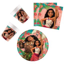 Disney Vaiana party szett 20 cm-es tányérral 36 db-os (Sailing Spirit)
