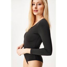Rhonda téliesített body fekete M