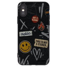 Fekete szilikon tok az alábbi mobiltelefonokra Apple iPhone X/XS - STICKERS x TAGS