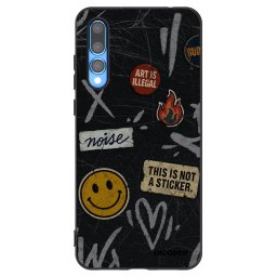 Fekete szilikon tok az alábbi mobiltelefonokra Huawei P20 Pro - STICKERS x TAGS