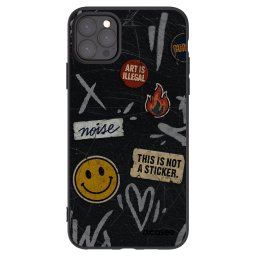 Fekete szilikon tok az alábbi mobiltelefonokra Apple iPhone 11 Pro Max - STICKERS x TAGS