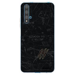 Átlátszó szilikon tok az alábbi mobiltelefonokra Huawei Nova 5T - SCRATCH