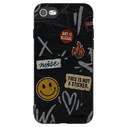 Fekete szilikon tok az alábbi mobiltelefonokra Apple iPhone SE 2020 - STICKERS x TAGS
