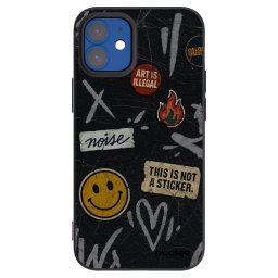Fekete szilikon tok az alábbi mobiltelefonokra Apple iPhone 12 mini - STICKERS x TAGS
