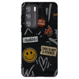 Fekete szilikon tok az alábbi mobiltelefonokra Huawei P40 - STICKERS x TAGS