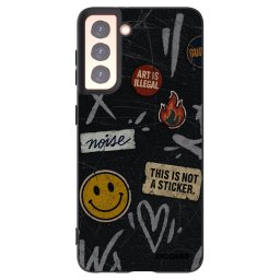 Fekete szilikon tok az alábbi mobiltelefonokra Samsung Galaxy S21 5G G991B - STICKERS x TAGS