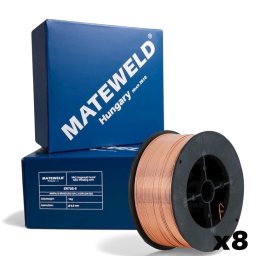 MATEWELD Hungary hegesztő huzal rezezett acél (SG2) 0,8mm 1kg (100mm) - 8db