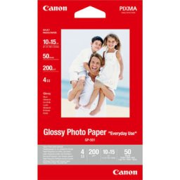 Canon fényes fotópapír, GP-501, fotópapír, fényes, GP-501 típus 0775B081, fehér, 10x15cm, 4x6", 200 g/m2, 50 db, tintasugaras papír