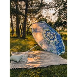 Kék-fehér napernyő SOLSTICE 180 cm