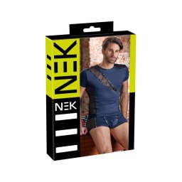 NEK - fekete fűzős-necc betétes férfi felső (kék)