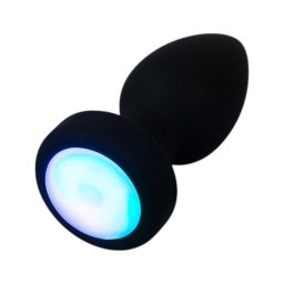 ANOS - világító, vibrációs anál plug (fekete)
