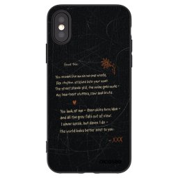Fekete szilikon tok az alábbi mobiltelefonokra Apple iPhone X/XS - POET