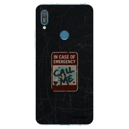 Átlátszó szilikon tok az alábbi mobiltelefonokra Huawei Y7 2019 - EMERGENCY