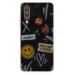 Átlátszó szilikon tok az alábbi mobiltelefonokra Huawei P30 - STICKERS x TAGS