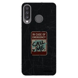 Átlátszó szilikon tok az alábbi mobiltelefonokra Huawei P30 Lite - EMERGENCY