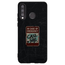 Fekete szilikon tok az alábbi mobiltelefonokra Huawei P30 Lite - EMERGENCY