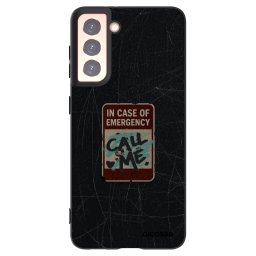 Fekete szilikon tok az alábbi mobiltelefonokra Samsung Galaxy S21 5G G991B - EMERGENCY