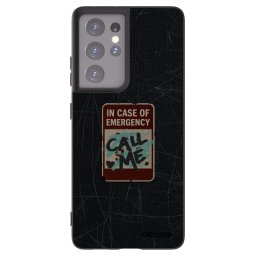 Fekete szilikon tok az alábbi mobiltelefonokra Samsung Galaxy S21 Ultra 5G G998B - EMERGENCY