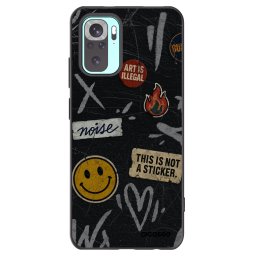 Fekete szilikon tok az alábbi mobiltelefonokra Xiaomi Redmi Note 10 Pro - STICKERS x TAGS