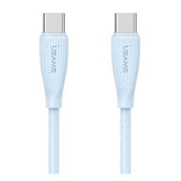 USAMS GREEN SERIES adatkábel (USB - Type-C, 60W, gyorstöltő, 100cm) VILÁGOSKÉK