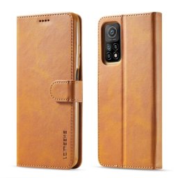 IMEEKE Wallet huzat Xiaomi Redmi Note 10 / Note 10S világosbarna