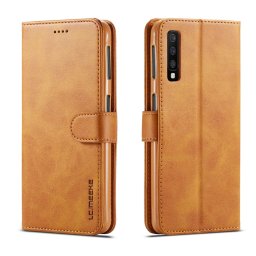 IMEEKE Pénztárca tok Samsung Galaxy A7 2018 (A750) készülékhez, világosbarna