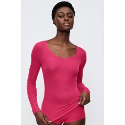 Beauty Layers Top Scoop Neck hosszú ujjú póló, rózsaszín