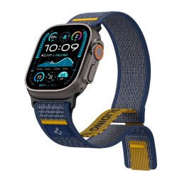 SPIGEN ATHLEX pótszíj (egyedi méret, nagy, nylon, tépőzáras, légáteresztő, SPORT) SÖTÉTKÉK Apple Watch Series 5 44mm, Watch Series 4 44mm, Watch Series 3 42mm