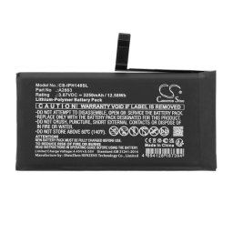 Apple iPhone 14, Akkumulátor, 3250 mAh, Li-Polymer, Cameron Sino, kompatibilis