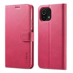 IMEEKE Wallet tok Xiaomi Mi 11 Lite / 11 Lite 5G / 11 Lite NE 5G rózsaszín