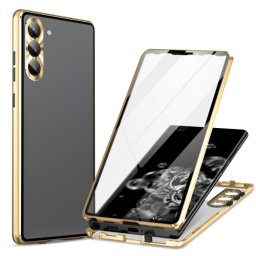 Mágneses borító 360 Samsung Galaxy S24 5G arany