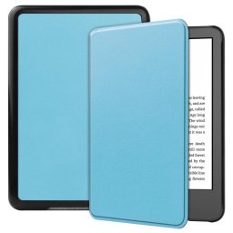 LEATHER Felhajtható tok Amazon Kindle 11. generációs 2022 / 2024 világoskék készülékhez