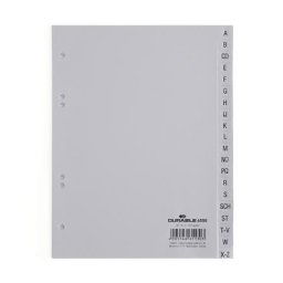 DURABLE Regiszter, PP, A5, 20 részes, A-Z, DURABLE, szürke
