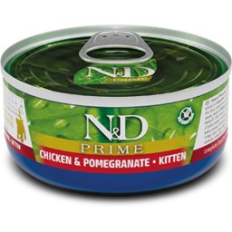 N&D Cat Prime Kitten Chicken & Pomegranate - Csirkehúsos és gránátalmás konzerv kölyök macskáknak (24 x 80 g) 1.92kg
