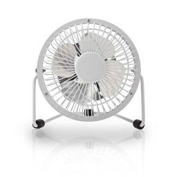 Nedis FNDK1WT10 - Fém mini ventilátor | Átmérő 10 cm | Tápellátás USB-n keresztül | Fehér színű
