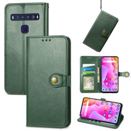 LEATHER BUCKLE Pénztárca tok TCL 10L zöld telefonhoz