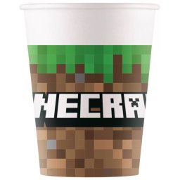 Minecraft papírpohár, party pohár 8 DARABOS, 200 ml FSC Nr1