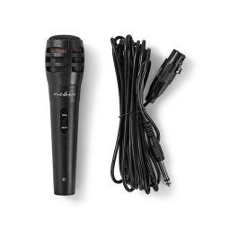 Nedis MPWD15BK dinamikus mikrofon, 5m levehető kábel, 80Hz-12kHz, 600 Omh, 75dB, utazó tok, integrált kapcsoló