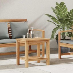 vidaXL Dohányzóasztal tárolóval Barna 50 x 35 x 45 cm Tömör Teakfa