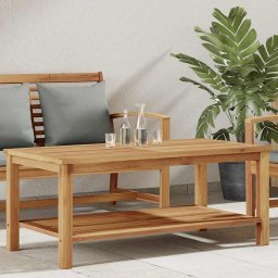 vidaXL Dohányzóasztal tárolóval Barna 110 x 55 x 45 cm Tömör Teakfa