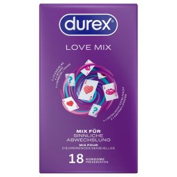 Durex Love Mix - óvszer csomag (18 db)