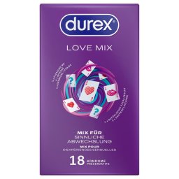 Durex Love Mix - óvszer csomag (18 db)