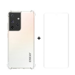 ENKAY Átlátszó borítás + védőfólia Samsung Galaxy S21 Ultra 5G