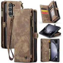 WALLET Védőhuzat pénztárcával 2 az 1-ben Samsung Galaxy Z Fold 5 5G barna