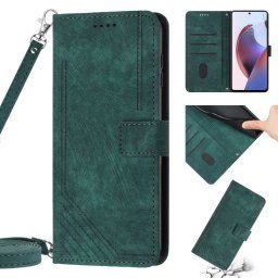 STRIPE Pénztárca tok szíjjal Motorola Moto G42 zöld
