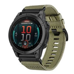 CANVAS Cserélhető szíj Garmin Fenix E 47mm OLIVE GREEN